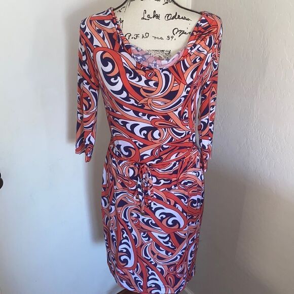 Banana Republic Multi Print Design Dress Feminine Colorful Casual Boho Vibrant - Picture 1 of 11